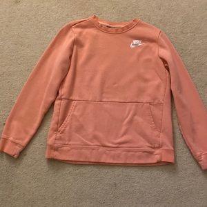 Kids XL Nike Crewneck | front pocket | color: peach|